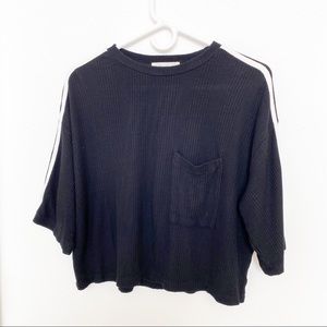 Joah Brown Black Crop Sweater Tee